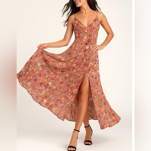 Lulus Dresses & Skirts - Lulus Everlasting Bliss Blush Floral Maxi Dress Size XS